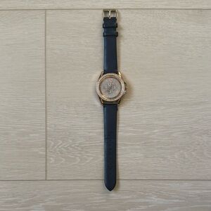 ✨ Jessica Carlyle Women's Rose Gold Watch with Blue Strap